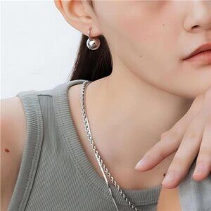 ilver Pearl Drop Earrings | 12mm Round Pearl with Platinum Plated Leverback